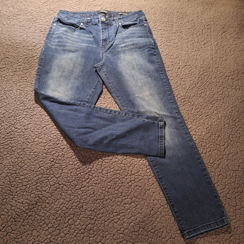 Nine West Jeans Gramercy Skinny Ankle Jeans Size 12 Stretch Soft Unique Wash